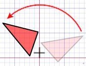 What type of transformation does the image below depict? two triangles on a cartesian-example-1