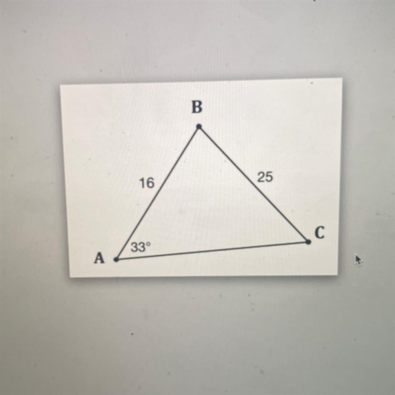 URGENT‼️‼️‼️ solve the triangle using law of sines and cosines.-example-1