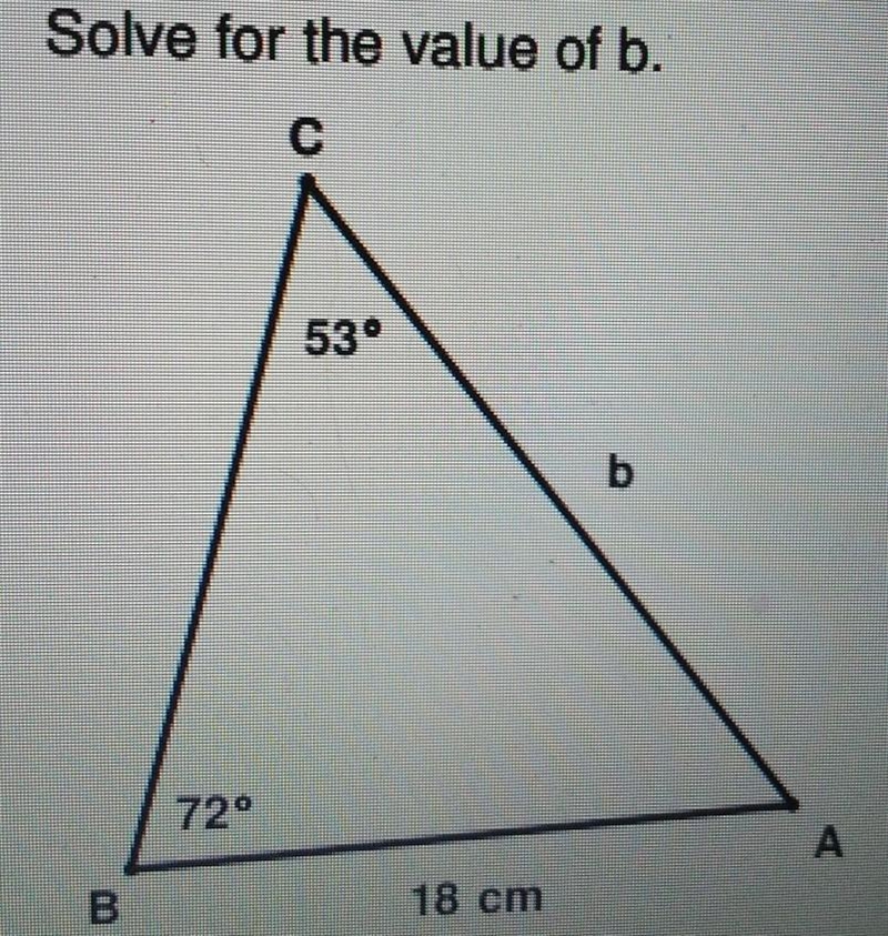 Help solve for b it is for trigonometry ​-example-1