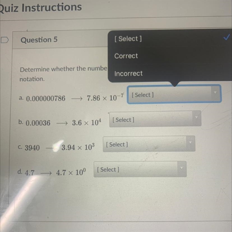 Need help is it correct or incorrect for all of them-example-1