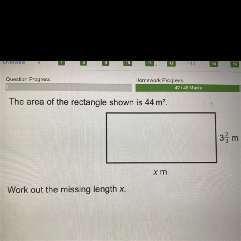 The area of the rectangle below is 44m2-example-1