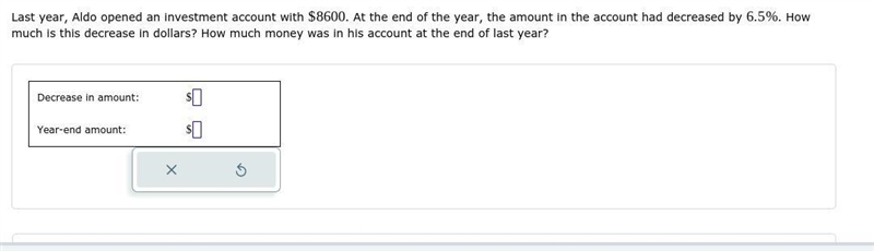 Last year, Aldo opened an investment account with . At the end of the year, the amount-example-1