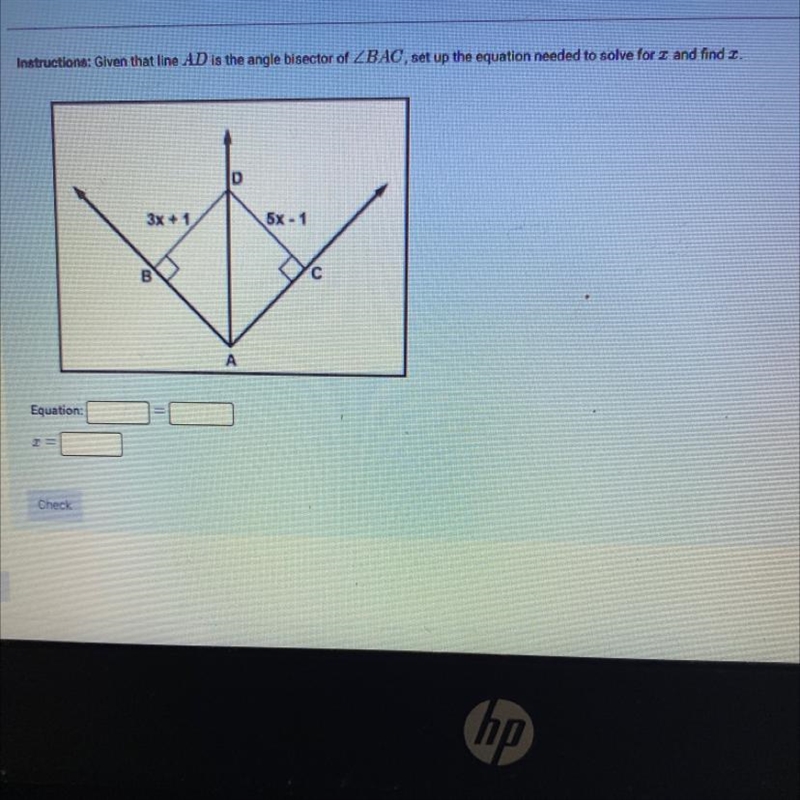 Given that line AD is the angle bisector of-example-1