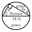 PLEASE HELP A circular garden will have grass planted around a triangular region of-example-1