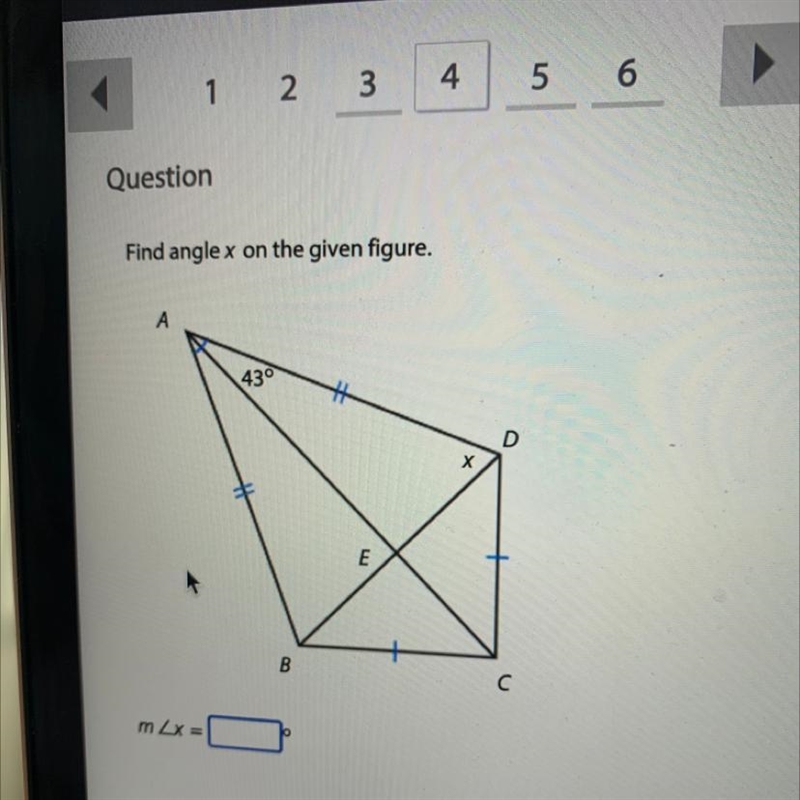 Find angle X on the given figure. m-example-1