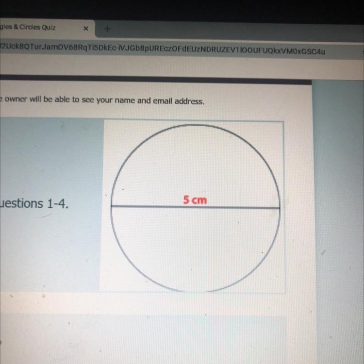 What is the diameter radius are and circumference of this circle-example-1