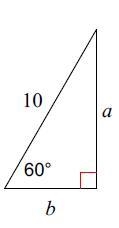 Find the missing side lengths. All answers should be in fully simplified form. a=? b-example-1