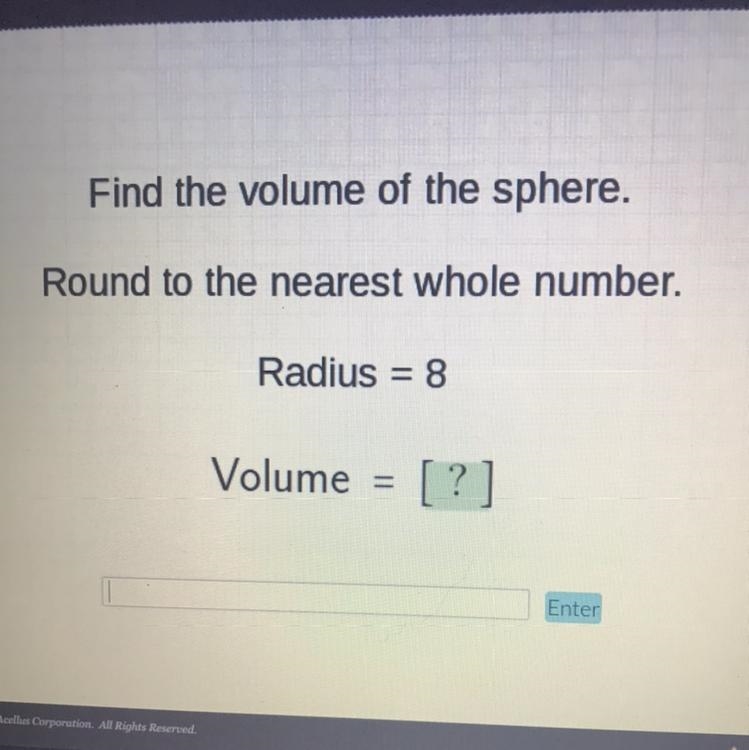 Help Please!!! Find volume of the sphere-example-1