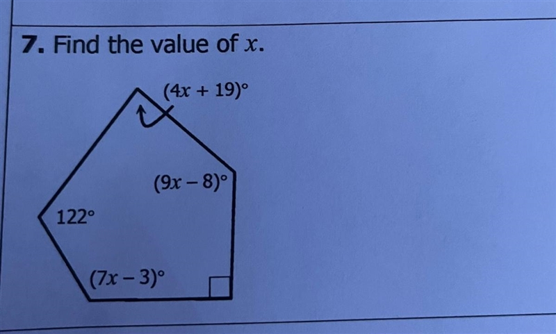 7. Find the value of x. Help please??-example-1