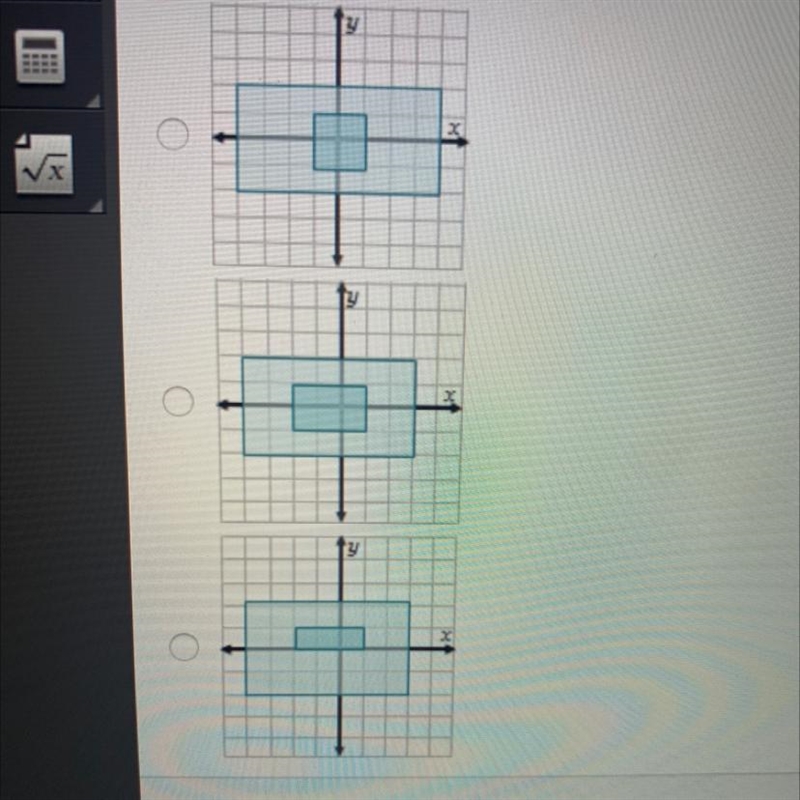 Which graph shows a dilation?-example-1