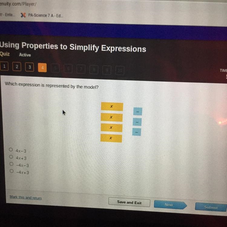 Which expression is represented by the model?-example-1