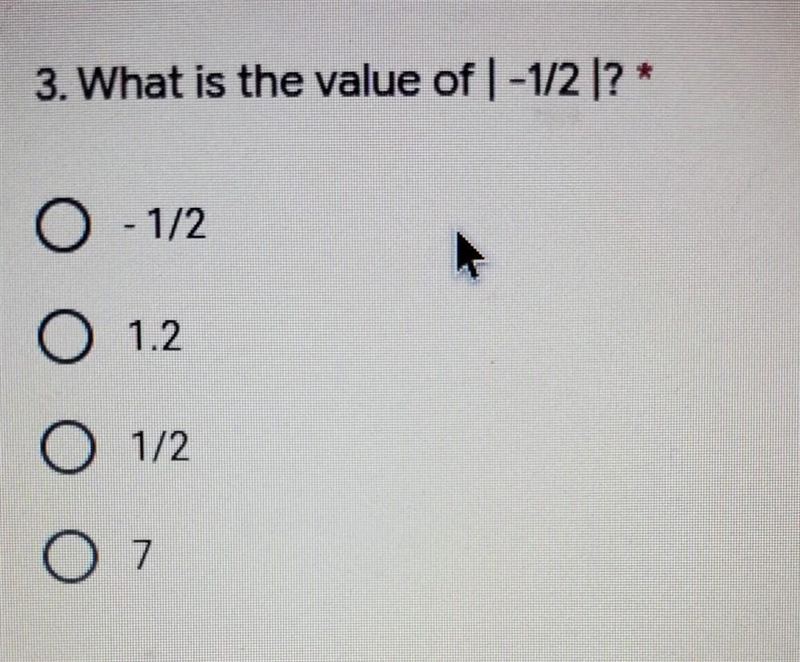 What is the value of | - 1/2 | ​-example-1