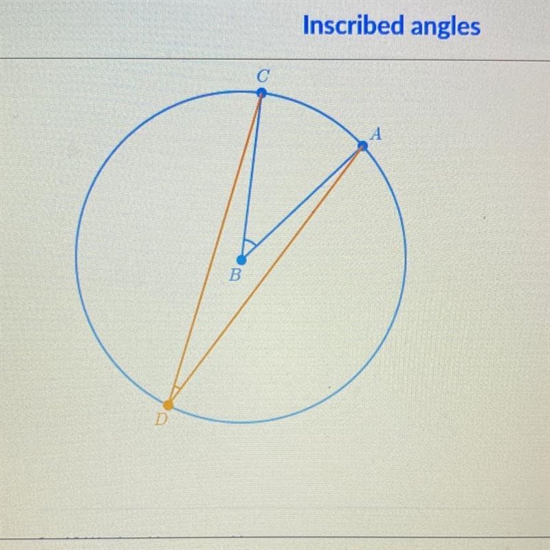 A circle is centered on point B. Points A, C and D lie on its circumference. If ZABC-example-1