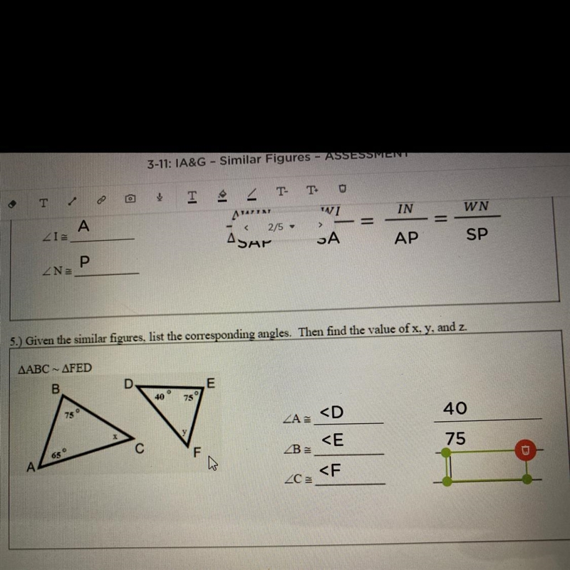 #5 find the value of x y & z-example-1