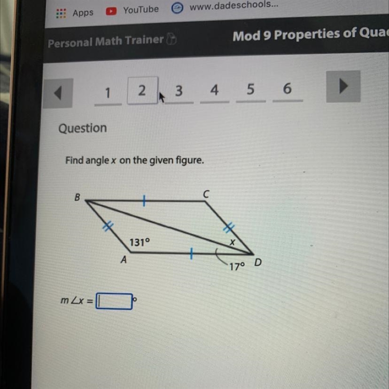 Find angle X on the given figure. m-example-1