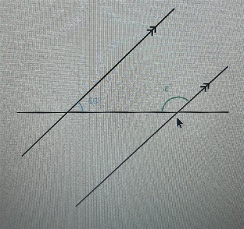 Below are two parallel lines with a third line intersecting them.​-example-1