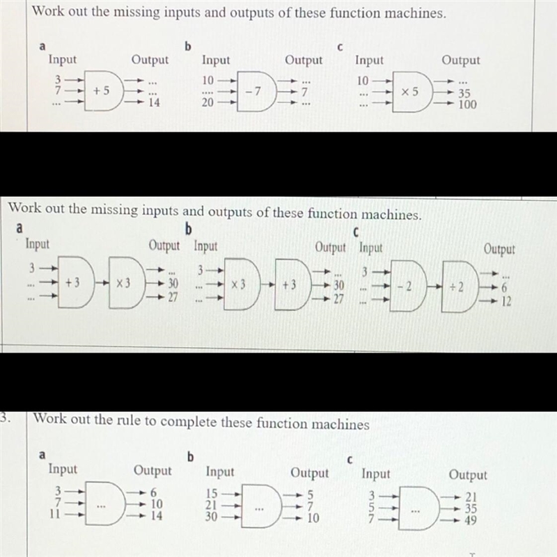 Someone help me solve these three math year7 questions , thank you-example-1