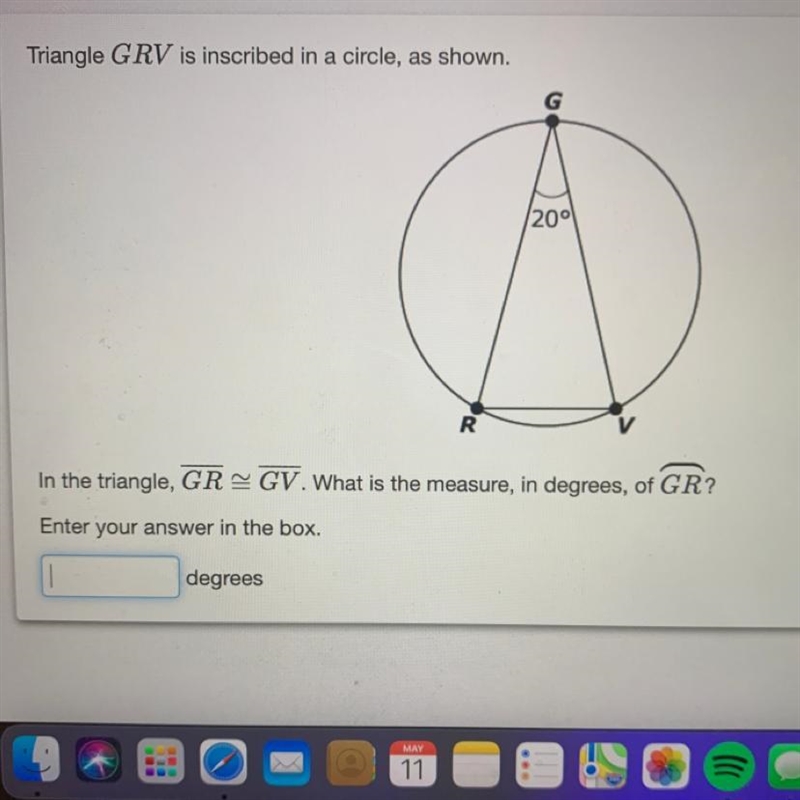 What is the measure in degrees of GR?-example-1