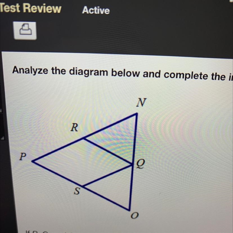 If R, Q, and S are the midpoint of NOP, SQ = 4.6, and NO = 11.8 find RN. A. RN=2.2 B-example-1