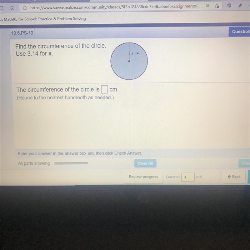 Find the circumference of the circle use 3.14 for that symbol help ASAP-example-1