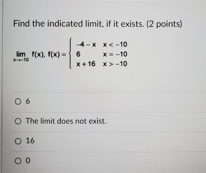 Find the indicated limit, if it exists. ​-example-1