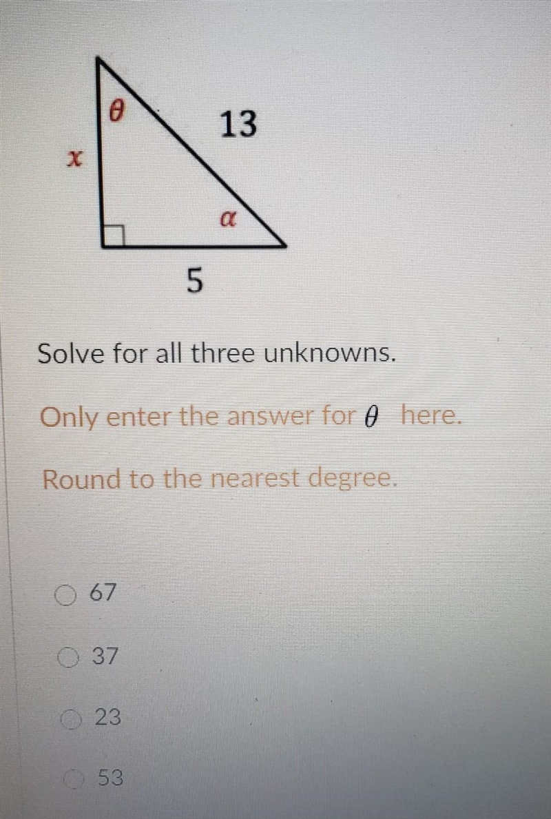 Need help with solving right triangles again, can you guys solve for x too​-example-1