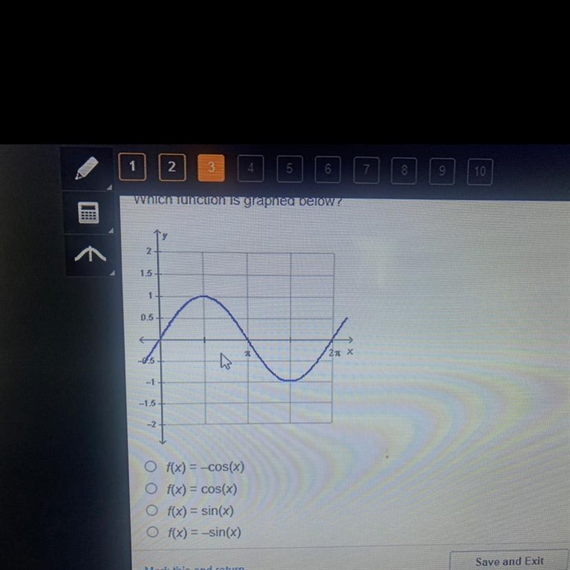 Which function is graphed below?-example-1