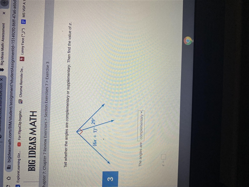 Find the value of x 29 (6x + 1)-example-1