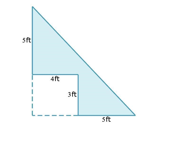 A rectangle is removed from a right triangle to create the shaded region shown below-example-1