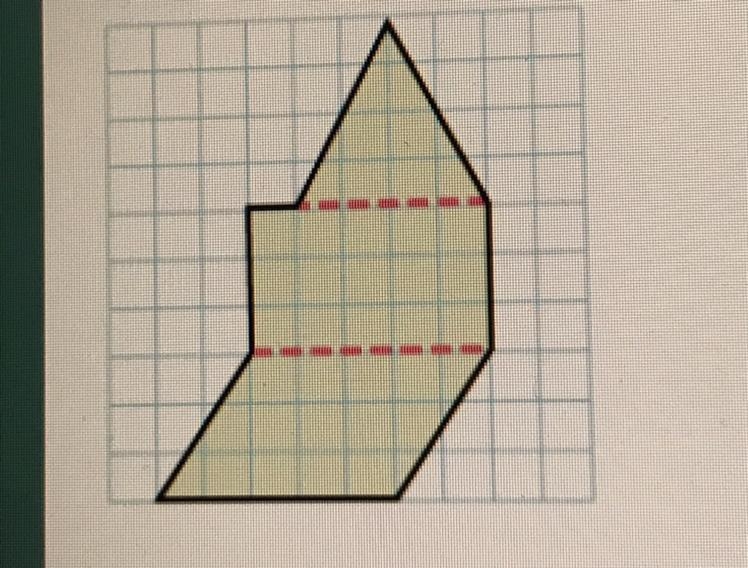 A tile installer plots an irregular shape on grid paper. Each square on the grid represents-example-1