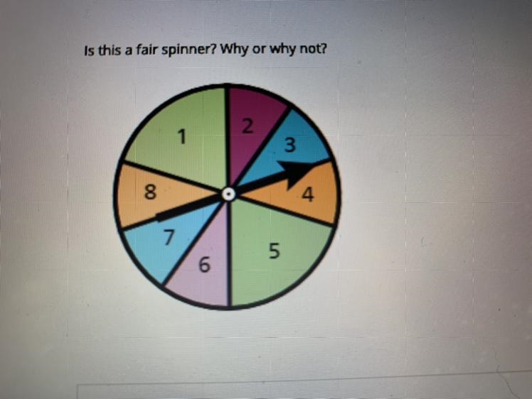 PLZ HELP is this a fair spinner plz add explanation! :)-example-1