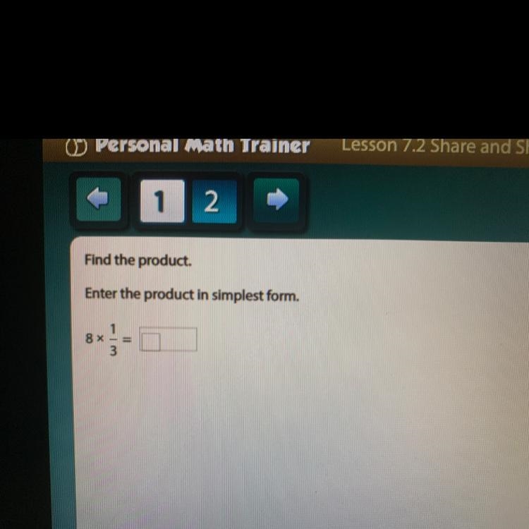 Find the product. Enter the product in simplest form. 8 x 1/3 =-example-1