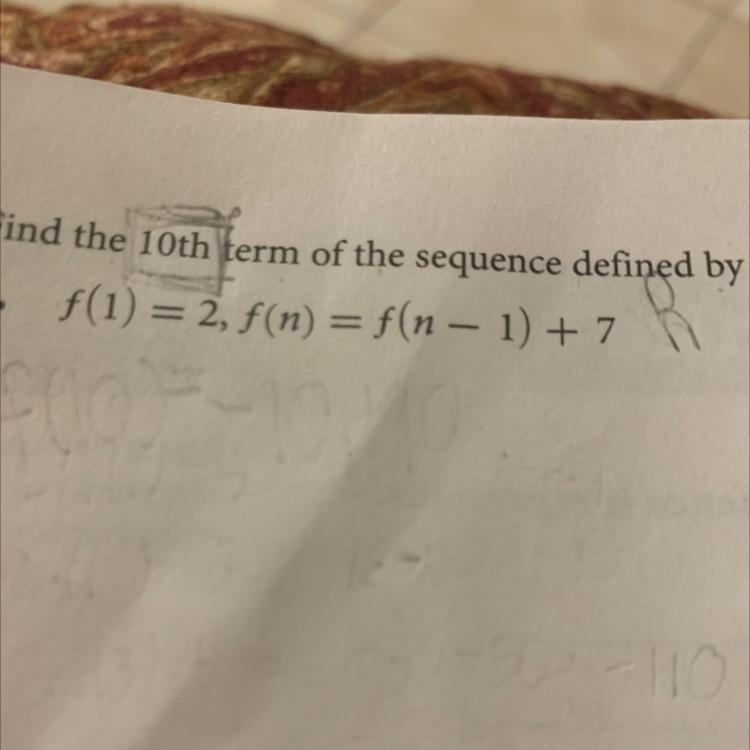 F(1)=2, f(n)= f(n-1)+7 Plsss help-example-1