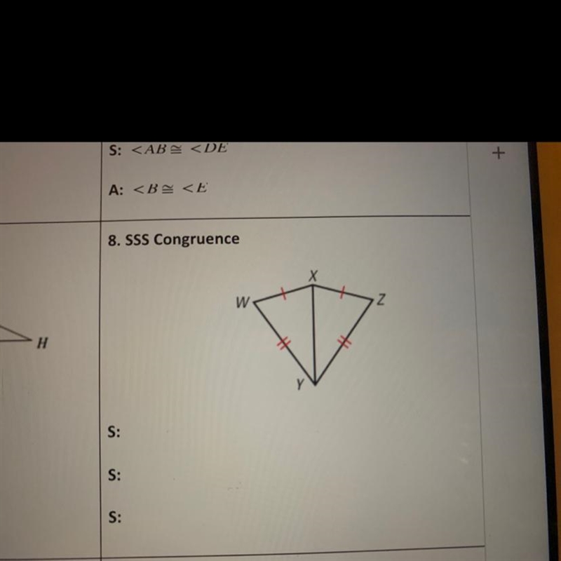 Is the first side “WX and ZX” or “WX and XZ?” This is sss congruence-example-1