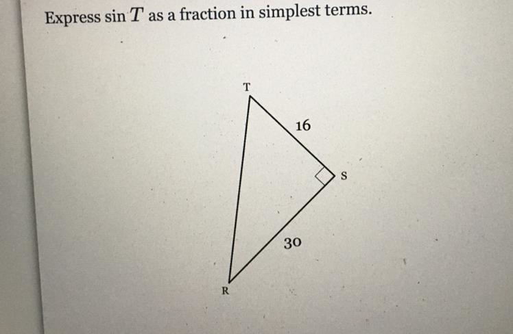 Express sin T as a fraction in simplest terms.-example-1