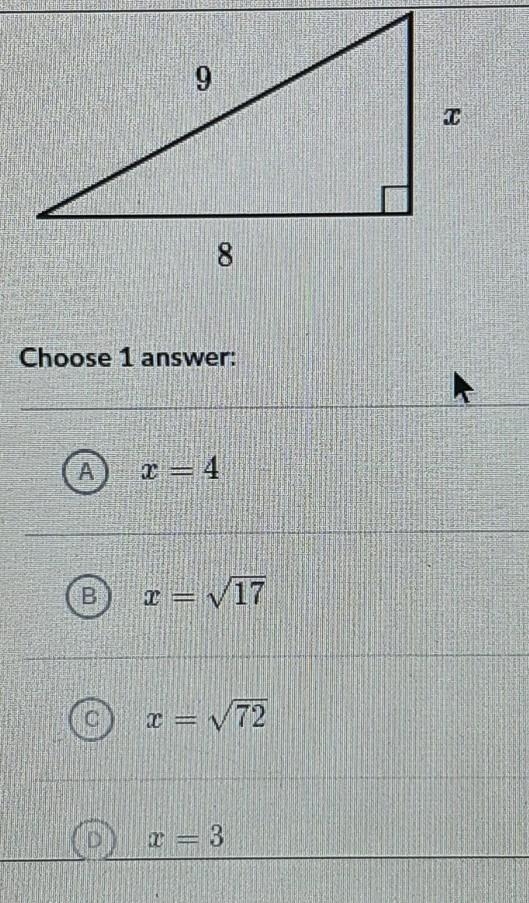 Find the value of x in the triangle shown above ​-example-1