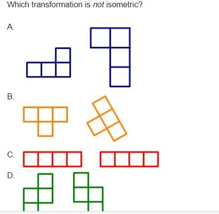 Which transformation is not isometric?-example-1