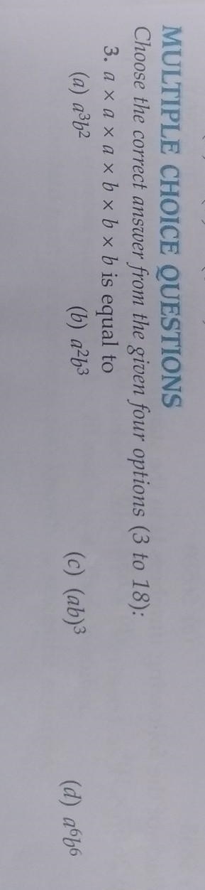 MULTIPLE CHOICE QUESTIONS Choose the correct answer from the given four options (3 to-example-1