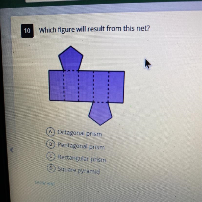 Which figure will result from this net?-example-1