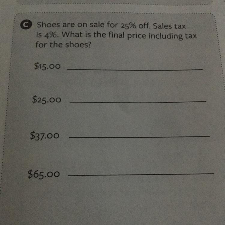 What is the final price including tax for the shoes?-example-1