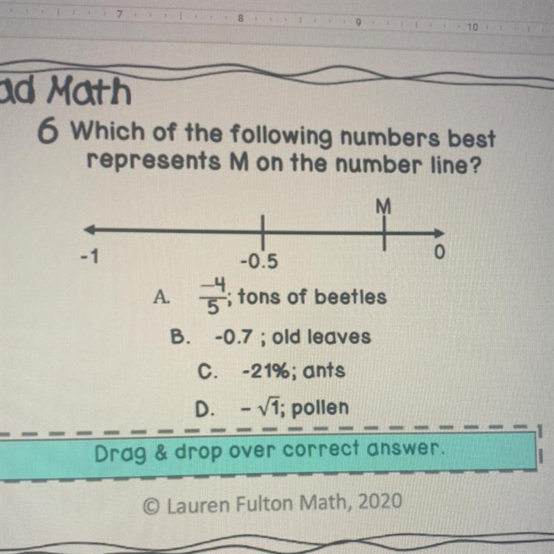 Which of the following numbers best represents M on the number line?-example-1