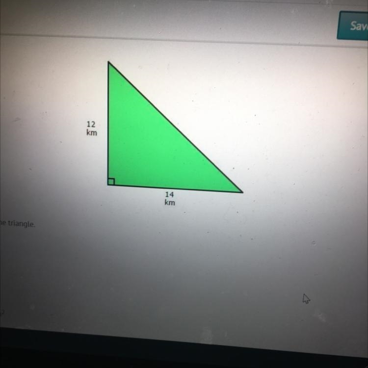 14 km Find the area of the triangle. A) 52 km2 B) 84 km2 C) 168 km2 D) 336 km2-example-1