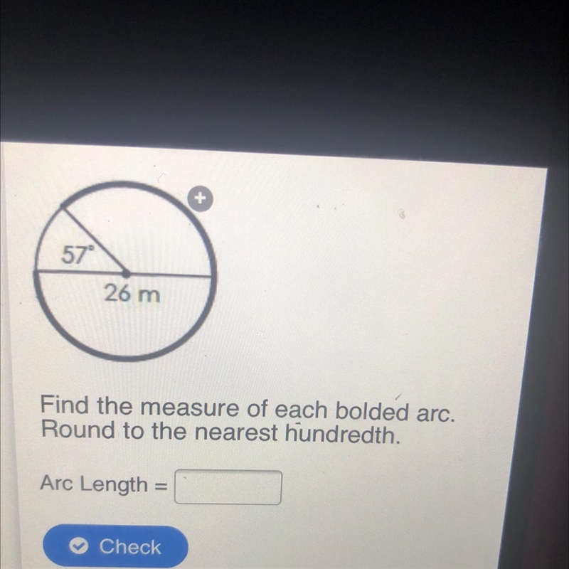 Find the measure of each bolded arc. Round to the nearest hundredth-example-1