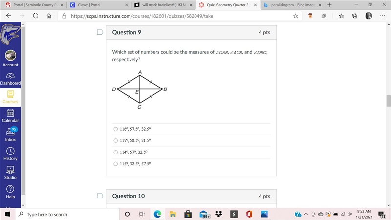 Which set of numbers could be the measures of-example-1