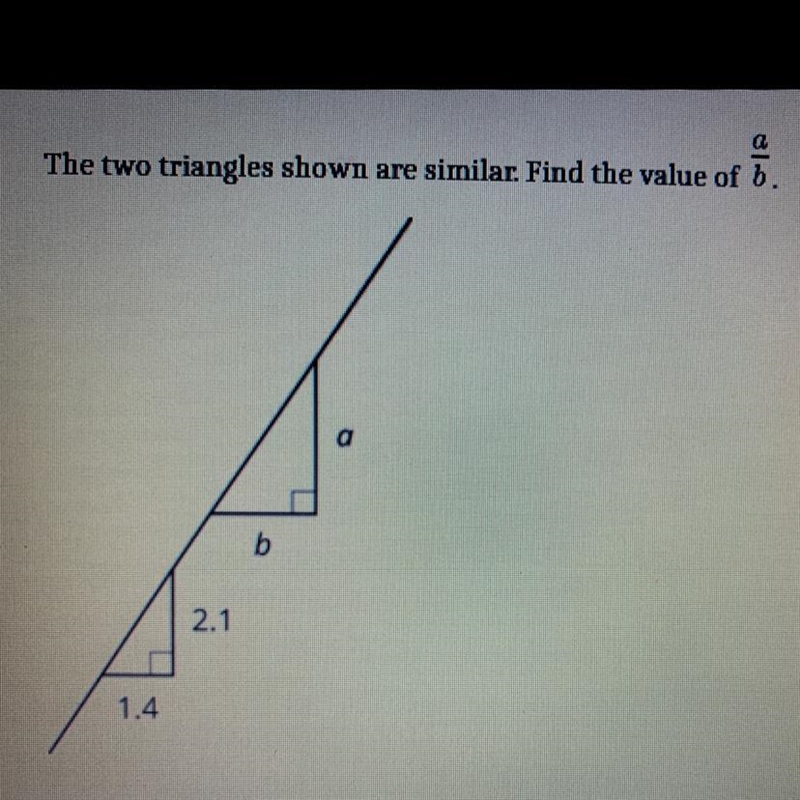 The two triangles shown are similar. Find the value of b.-example-1