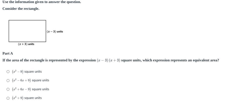 Use the information given to answer the question. Consider the rectangle. Part A If-example-1