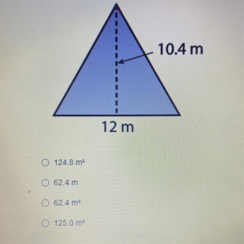 An equilateral triangle has measurements as shown in the diagram. What is the area-example-1