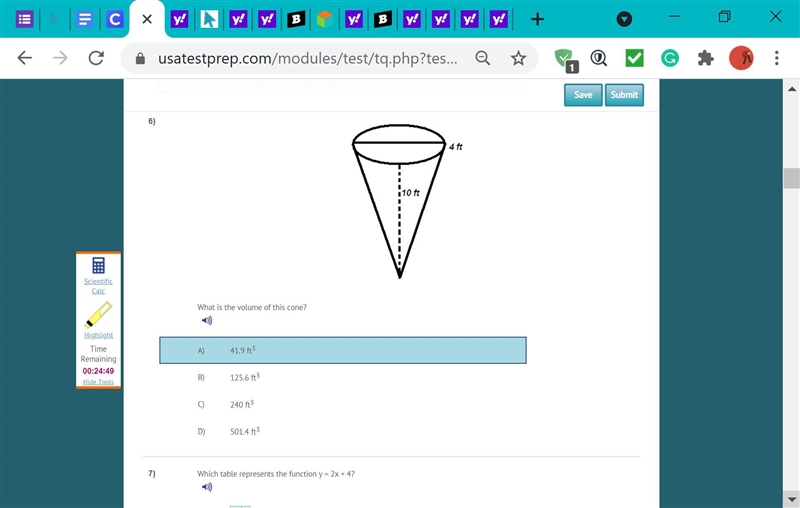 What is the volume of this cone?-example-1