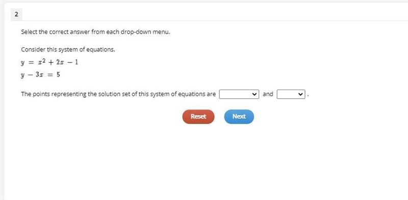 Select the correct answer from each drop-down menu. Consider this system of equations-example-1