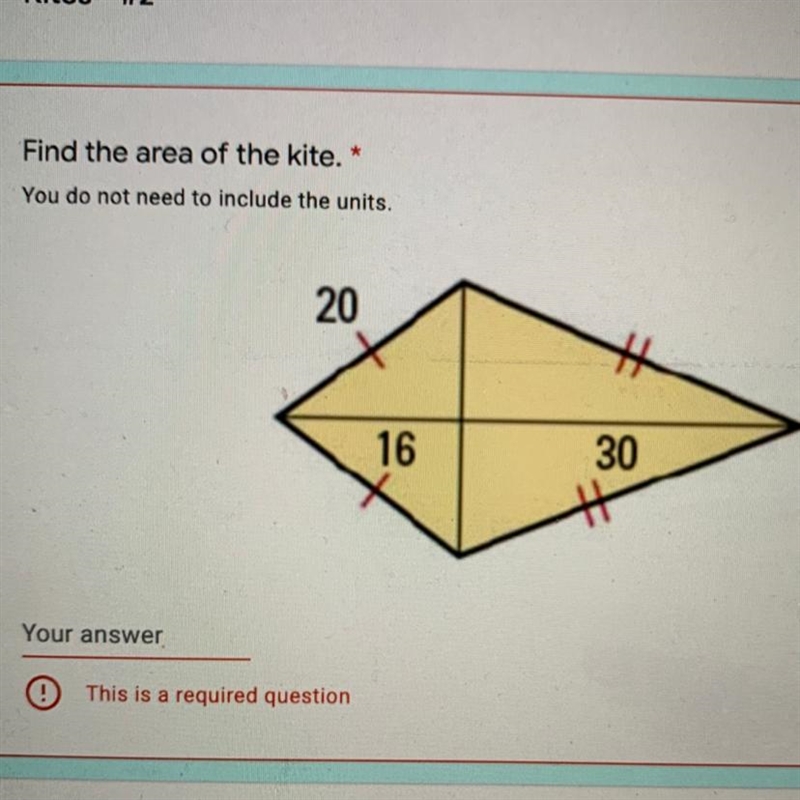 Find the area of the kite-example-1